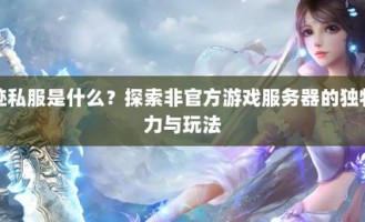 奇迹私服网：非官方平台的独特魅力与便捷游戏体验解析